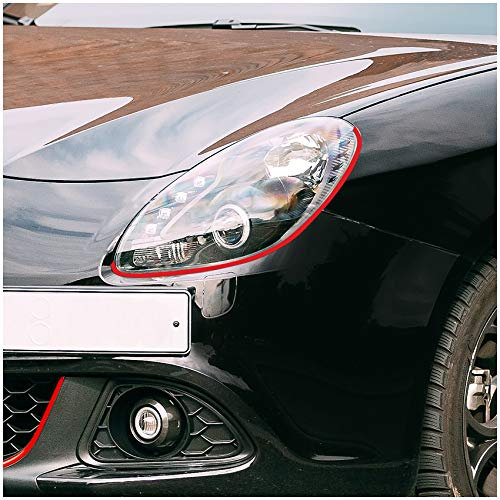 Devil Eye® Scheinwerferfolie rot Zierstreifen Dekor Dekorleiste Folie Flexibel für Scheinwerfer Kfz Auto Zubehör Selbstklebend KX004 (Kompatibel mit Alfa Romeo Giulietta ab 2010)