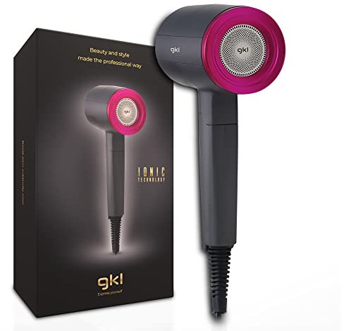 GKL - Secador de Pelo Iónico Profesional con 2 niveles de velocidad - TOPAZ S2100-3 niveles de temperatura y función aire frío. Incluye concentrador - 2200W – Negro