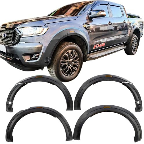 JHCHAN Kotflügelverbreiterungen Radkastenverbreiterungen für Ford Ranger 2015–2022 T7 T8 Wildtrak Platinum Limited Tremor Raptor (mit PDC)
