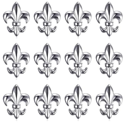 BOBIJOO Jewelry - Lot de 12 Pin's Epingle Broche Pins Fleur de Lys Patriote Laiton argenté 22x16mm