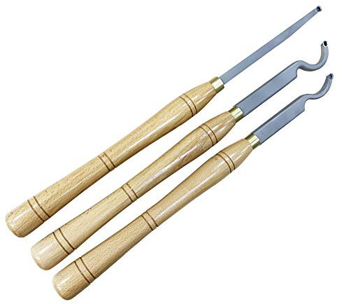 Drehmeißel 3-Teiliges Set, Drechselwerkzeug Hartmetall Drehstahl Mit Wendeplatten, Hollower Swan Neck Holzdrehmaschinen-Finisher-Werkzeug, Für Holzbastler Heimwerker