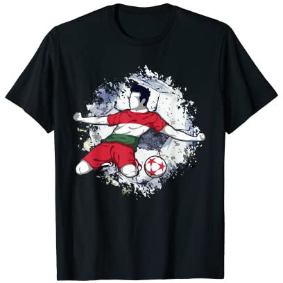 Hungary Soccer Hungarian National Flag Football Striker Art T-Shirt