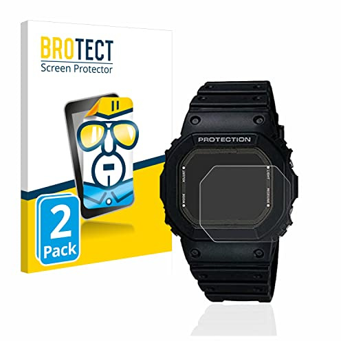 BROTECT Schutzfolie für Casio G-Shock GW-5000-1JF | 2 Stück Transparenter Displayschutz Made in Germany Klare Displayschutz-Folie Clear Einfache Montage Case-Friendly