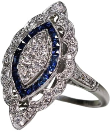 HCMA Retro Charm Ring für Frauen Silber Schmuck Zubehör Saphir Zirkon Edelstein Ring Hochzeit Verlobungsschmuck Geschenk
