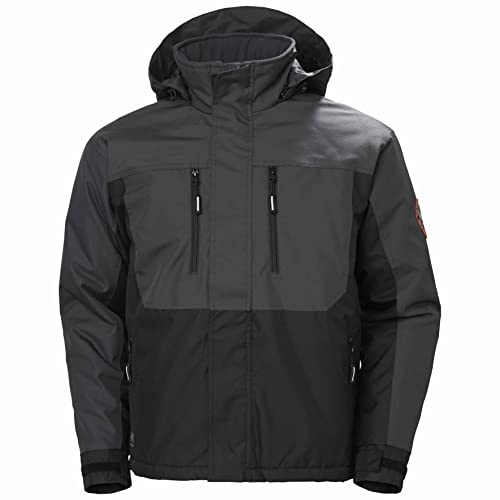 Helly-Hansen Herren Workwear Berg Insulated Winterjacke, 979 Schwarz/Dunkelgrau, 4X-Large