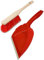Brushmann Wooden Hand Brush and Plastic Dustpan Set (Red Stiff Brush)