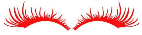 N//B 2 Stück/Set Autoaufkleber Wimpern Aufkleber, Autoscheinwerfer 3D Charming Funny Decal Dekoration (Rot)