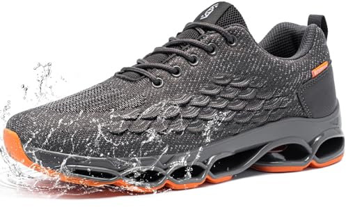 FATES TEX Völlig Wasserdicht Laufschuhe Herren Sportschuhe Turnschuhe Walkingschuhe Fashion Outdoor Casual Schuhe Fitness Running Sneaker(Rauchperl Grau,44 EU)