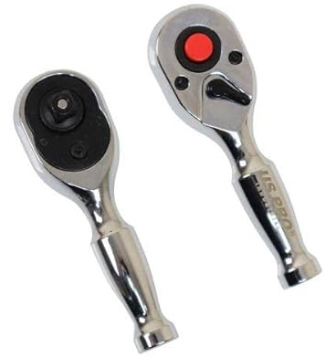 US PRO INDUSTRIAL 1/4 Drive 90T Stubby Ratchet with Straight Metal Handle 4221