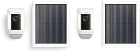 Ring Spotlight Cam Pro Solar von Amazon | 1080p-HD-Video mit HDR, 3D-Bewegungserfassung, Vogelperspektive, LED-Spotlights, Selbstinstallation | 2 Kameras