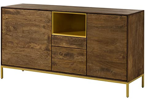 MASSIVMOEBEL24.DE Chicago Sideboard Mango/Akazie, Farbe:braun geölt, Größe:160x45x85 cm (BxTxH)
