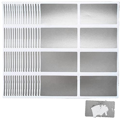 Dinntty Rubbel-Aufkleber, 100 Stück, Selbstklebende, Silber, Papierrechteckig, Party-Aktivität, Gefälligkeiten, Schreibwaren