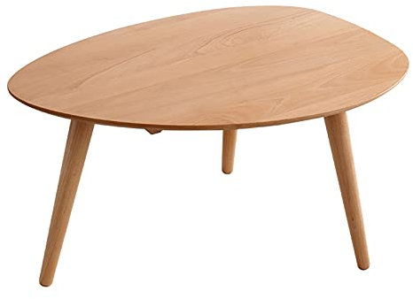 Runder Tisch in Weiß, hoher Tisch und niedriger Tisch in Form eines Couchtisches aus massivem Holz in Originalholzfarbe, Sofa-Beistelltisch aus Buche, ineinander steckbare Beistelltische aus Holz für