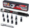 Aurlloct Clé Dynamométrique 3-33 Nm 1/4 pour Vélo et Moto, 11 pièces Avec Rallonge de 10 cm, Douilles Hexagonales et Torx Noir