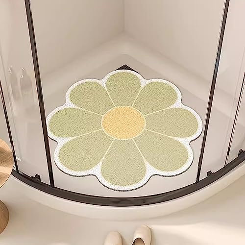 EUPXRHY Duschmatte Rund rutschfest, Duschvorleger mit AblauflöChern Sicherheits, PVC Luffa Duschteppich rutschfest, Schnelltrocknend, Schnell Trocknend,C,50x50cm(20x20inch