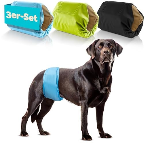 HUND IST KÖNIG Hundewindeln für Rüden [3 STK] Saugstarke Hundewindeln Rüde | Bequeme Hunde Windeln bei Inkontinenz Hund - Umweltfreundliche Rüdenwindel waschbar | Hundewindel leicht zu reinigen