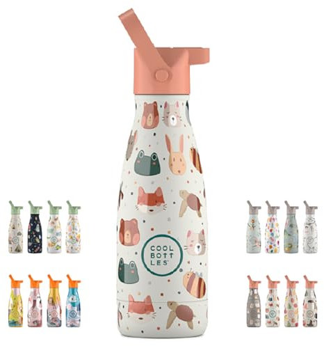 Cool Bottles - Botella Térmica Infantil - Botella de Agua de Acero Inoxidable - 260 ml - Pet Lover - Bebidas Frías 36 Horas y Calientes 18 Horas - Acabado con Pintura en Relieve - Sin BPA