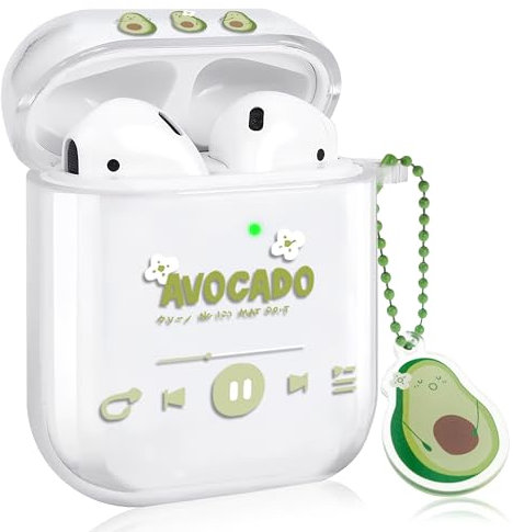 Buewutiry Kompatibel mit Airpods Hülle 2. Generation, niedliche Avocado für Airpods 2. Generation, lustig für Airpods 2. / 1. Generation Hülle mit Schlüsselanhänger