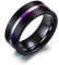 JewelryWe Ring Herren Edelstahl Gebürstet: Klassisch 8mm Breit Edelstahl Herren-Ring Lila Rille schwarz gebürstet Männer Eheringe Band mit Gravur für Versprechen Verlobung Hochzeit Größe 62