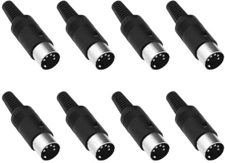 VGOL 8pcs Connecteur Mâle 5 Broches Prise Mâle DIN Prise à Souder Connecteur à Souder DIN Prise Connecteur de Câble Prise pour Mélangeur Amplificateurs de Batterie Électronique Microphone