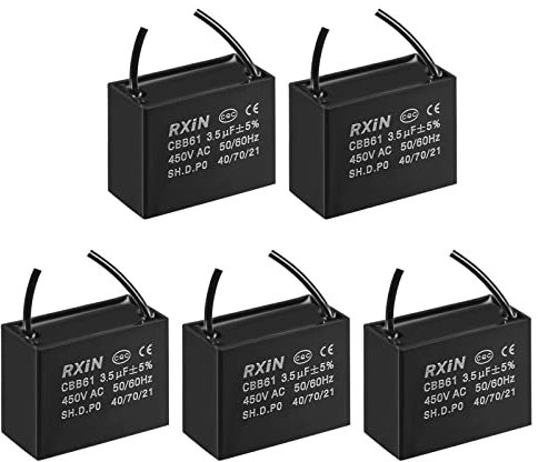 5 Stück Deckenventilator-Kondensator CBB61, metallisierter Polypropylen-Folienkondensator, ideal for Ventilatoren, Pumpen, Motoren, laufend