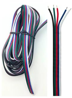 prometeo electronics Cavo Rame puro AWG20 piattina 0,5mm² per nastri Led CCT/RGB/RGB+W - Posa mobile fino a 50V [Matassa 5m] (5 Poli 0,5mm (RGB+W))