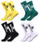 4 Paare Rutschfeste Sportsocken Atmungsaktiv Anti Rutsch Grip Fußball Socken für Herren Damen Fußballsocken für Fussball Basketball Marathon Laufen (Einheitsgröße, Weiß + Schwarz + Grün + Gelb)
