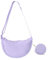 GoPaw Damen Halbmond Crossbody Schultertasche, Hobo Halfmoon Bag, Nylon Crossbody Bag Damen Halbmond Schultertasche mit Ein Münzgeldbeutel Verstellbarer Schultergurt, Einfarbige (lila)