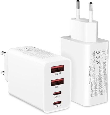 40W USB C Adapter, 2 Pack 4 Ports USB C ladegerät für iPhone 16 15 14 Plus Pro Max 13 12 11 SE, iPad,PD 3.0 iPhone schnellladegerät, iPhone Power Adapter USB stecker USB Netzteil(Ohne Ladekabel)
