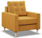 Mebligo - Sessel Wohnzimmer Blank, Sessel mit Bonell Federkern, Einfacher Relaxsessel, Fernsehsessel im Skandinavischen, Loungesessel Moderne, Sessel & Stühle - gelb (Kronos 01)