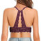 SHEKINI Sujetador sin aros Bralette Mujer Triángulo de Encaje Bra Acolchado Extraíble Sexy Crop Top, fucsia, XS