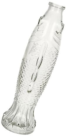 HOMOCONO Fischvase aus Glas Flasche Karaffe mit Deckel großer Krug mit Deckel dekoration schlafzimmer küchendekoration hochzeitsdeko Blumentopf zum Modellieren von Fischen Einmachglas Holz