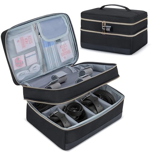 Damero Bolsa de Almacenamiento con Cerradura, Bolsa Discreta para Juguetes de Silicona, Caja de Bolsa de Almacenamiento de Juguetes Privado para Mujeres y Hombres