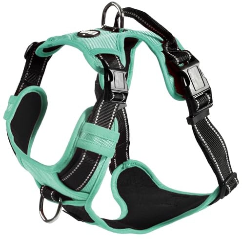 Bobby Rando Walk Hundegeschirr Größe L, aus reflektierendem Nylon, verstellbare Schnallen mit sicherem Verschluss, einfach zu tragen, Grau Rundhals 46-70 cm, Brustumfang 56-73 cm