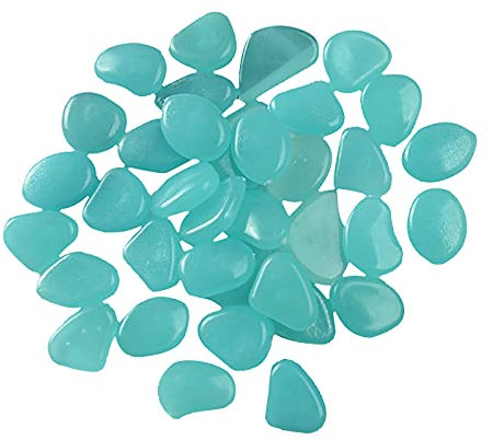 Gießbeton Outdoor Glow Garden Pebbles Stones Pebbles für Gehwege Decor Luminous Home Decor Steine Bemalen Flach Rund (K, One Size)