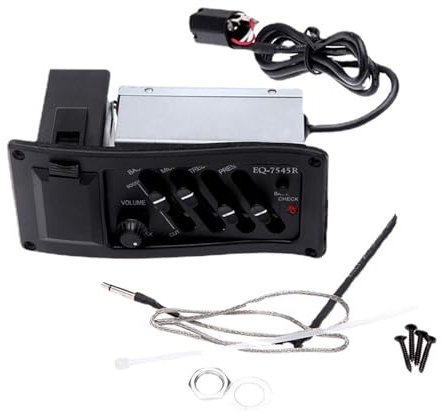 Acoustic Guitar Pickup Balancing EQ for Folk Classical Musical Universal Accessories, Stylish Sound Amplifier for Guitarists, Battery Test, Acoustic Guitar, 7545 Pickup Kit