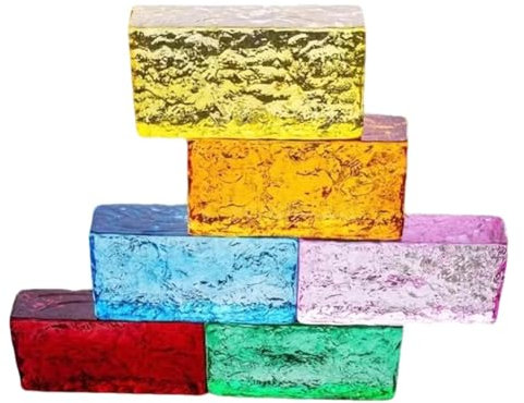 LXHELIVERY Klarglasbaustein, Massiver Glasbaustein, 1 Stück Rechteckiger, Massiver, Doppelseitiger Kristallbaustein Für Bauzwecke Wie Trennwände Und Hausdekoration(Braun)