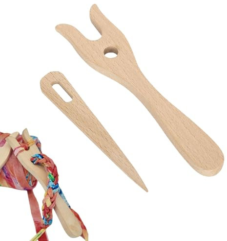 2 Stück Strickgabel,Strickgabel Für Kinder,Holzstricknadel,Handgefertigte Strickgabel,Diy Webwerkzeug,Für Stricken Von Armbändern, Halsketten,Halskettenwerkzeuge