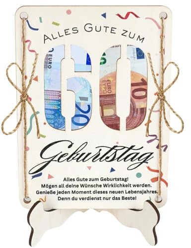 Mason Life Geldgeschenk 60 Geburtstag, Personalisierte Geschenke zum 60. Geburtstag Mann/Frau mit Foto, Kreative Geldgeschenk-Ideen, Geburtstagskarte 60 Deko für Eltern, Oma, Opa