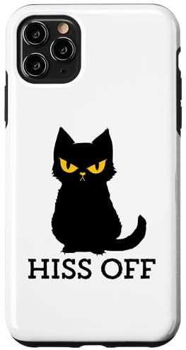 Black Cat Hiss Off For Men Women Meow Cat Case for iPhone 11 Pro Max
