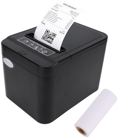 Bisofice Bondrucker 80mm Thermodrucker Belegdrucker unterstützt ESC/POS, POS Drucker mit Automatisches Schneiden (USB + LAN)