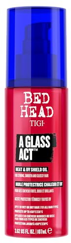 Bed Head by TIGI A Glass Act Heat & UV Shield Oil, 107ml | Hair Styling & Finishing Oil, Shields Up to 230°C, Prevents Heat Damage, Glass-Shine Finish