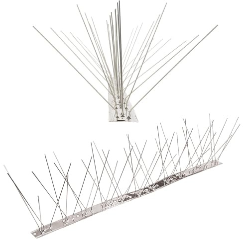 5 Meter (10 x 0,5m) Taubenspikes 5-reihig auf V2A-Flexleiste - hochwertige Lösung für Vogelabwehr Taubenabwehr Edelstahl Spikes