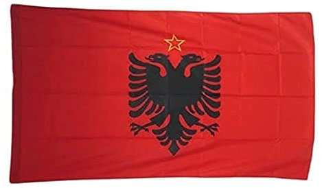 AZ FLAG Bandera de la REPÚBLICA SOCIALISTA Popular DE Albania 1946-1992 90x60cm para Palo - Bandera Enver HOXHA 60 x 90 cm