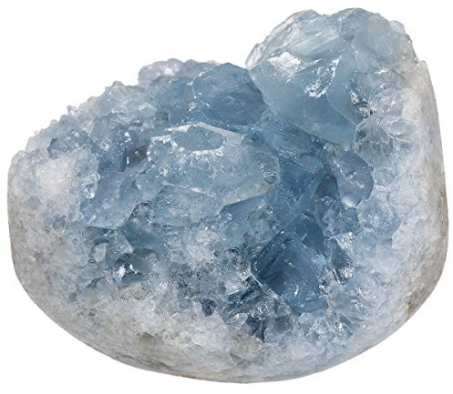 mookaitedecor Natural Celestite Healing Crystal Cluster Specimen Rock Mineral, Reiki Energy Gemstone Small Raw Rough Blue Crystal Gift with Box Meditation Blue Room Decor(75-150g), Length 40-65mm
