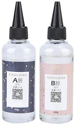 Hilitand Epoxy Resin Glue Transparent Glue AB Glue Crystal for Top and Bar Building Coating (100g/3.5oz 1:1)