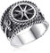 Materia SR-36 - Anello da uomo a forma di stella nautica, in argento 925, con ancora marittima, 18, 19, 20 mm e Argento, 62 (19.7), colore: argento, cod. SR-36