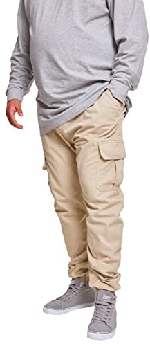 Urban Classics Pantaloni Cargo Uomo in Stile Militare, Pantaloni Slim Fit, Polsini alle Caviglie, Colore: Beige, Taglia: XS