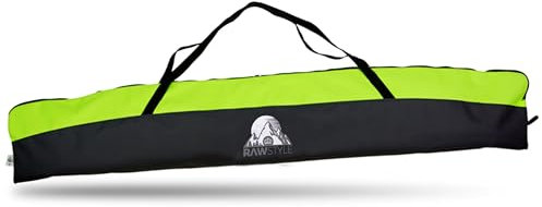 Rawstyle Skitasche Erwachsene Skisack für Ski Skistöcke 160cm oder 180cm wasserdicht Ski Bag Ski Cover Wintersport Skiaufbewahrung Modell 2 (schwarz-hellgrün (160cm))