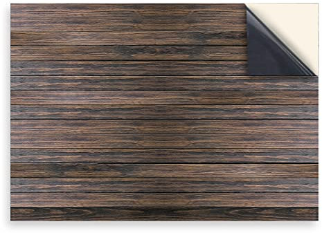 Stick & Go Repositionable Self Adhesive Dolls House Wallpaper 1:12 Scale (1 Sheet) - Aged Dark Wood - No. 114